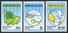 Norfolk 501-503, MNH. Michel 499-501. Ham Radio, 1991. Maps. - Isla Norfolk