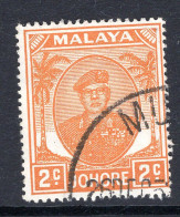 Malaysian States - Johore - 1949 Sultan Sir Ibrahim - 2c Orange Used (SG 134) - Johore