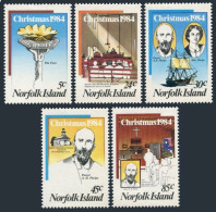 Norfolk 347-351, MNH. Michel 347-351. Christmas 1984. Pastor Phelos, Ship. - Norfolkinsel
