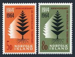 Norfolk 66-67, MNH. Mi 57-58. Norfolk As Australian Territory, 50th Ann. 1964. - Norfolk Island