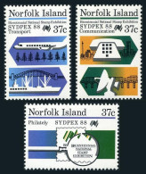 Norfolk 437-439, 439a, MNH. Michel 440-442, Bl.11. SYDPEX-1988: Communications. - Norfolk Eiland