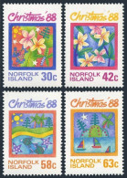 Norfolk 440-443, MNH. Michel 443-446. Christmas 1988. Flowers, Tree, Sailboat. - Isla Norfolk