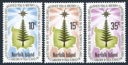 Norfolk 187-189, MNH. Michel 170-172. Christmas 1975. Star, Pine, Map. - Norfolkinsel