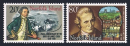 Norfolk 240-241,MNH.Michel 223-224. Capt Cook,1978.Staithes,Whitby Harbor. - Norfolk Island