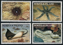 Norfolk 377-380, MNH. Mi 377-380. Sea Urchin, Starfish, Eagle Ray,Moray Ell.1986 - Ile Norfolk