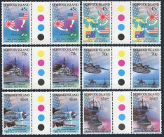 Norfolk 520-525 Gutter, MNH. Mi 522-527. World War II Battles, 1992. Midway,Map, - Isla Norfolk