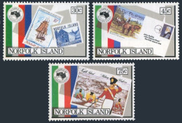 Norfolk 344-346,346a, MNH. Mi 344-346, Bl.6. AUSIPEX-1984: Bird, Butterfly, UPU. - Isla Norfolk