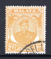 Malaysian States - Johore - 1949 Sultan Sir Ibrahim - 2c Orange-yellow Used (SG 134a) - Johore