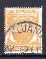 Malaysian States - Johore - 1949 Sultan Sir Ibrahim - 2c Orange-yellow Used (SG 134a) - Johore