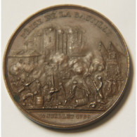 Médaille Prise De La BASTILLE Par ROGAT 1844 - Professionnels / De Société