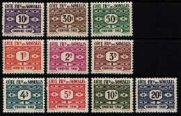 Dschibuti Portomarken 44-53 Postfrisch Hauptwert #NH316 - Djibouti (1977-...)