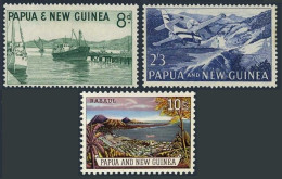 Papua New Guinea 157, 160, 162, Hinged. Port Moresby Harbor,Plane,Rabault, 1961. - Papua New Guinea