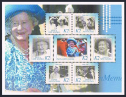 Papua New Guinea 1044 Ag,1045-1046 Sheets,MNH. Queen Mother Elizabeth,1900-2002. - Papua Nuova Guinea