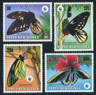 Papua New Guinea 697-700, Hinged. WWF 1988. Queen Alexandra Bird-wing Butterfly. - Papua New Guinea