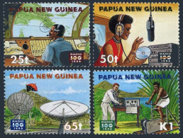 Papua New Guinea 902-905,mnh 1 Bent. Mi 781-784. Radio-100,1996.Map,Earth Statio - Papua Nuova Guinea