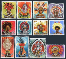 Papua New Guinea 446-457, Hinged. Michel 341-350. Headdresses 1977-1978. - Papua Nuova Guinea