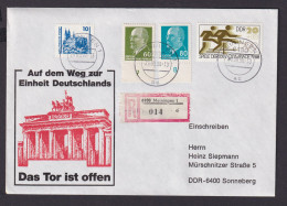 Briefmarken DDR R Brief Einheit Deutschland Berlin Brandenburger Tor Meiningen - Brieven En Documenten