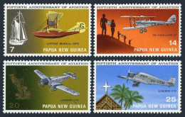 Papua New Guinea 348-351, MNH. Michel 223-226. Aviation In Papua,50,1972. Ships. - Papúa Nueva Guinea