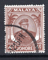 Malaysian States - Johore - 1949 Sultan Sir Ibrahim - 4c Brown Used (SG 136) - Johore