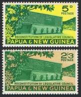 Papua New Guinea 148-149, Hinged. Legislative Council, 1961. Chamber, Flowers. - Papúa Nueva Guinea