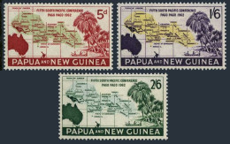 Papua New Guinea 167-169, Hinged. Mi 43-45. Map: Australia, South Pacific, 1962. - Papua-Neuguinea