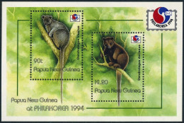 Papua New Guinea 845 Sheet,MNH.Michel Bl.6.  PHILAKOREA-1994,Tree Kangaroos. - Papúa Nueva Guinea