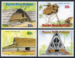 Papua New Guinea 711-714, MNH. Michel 593-596. Traditional Houses, 1989. - Papua New Guinea