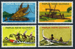 Papua New Guinea 406-409, MNH. Michel 279-282. Traditional Canoes, 1975. - Papoea-Nieuw-Guinea