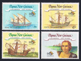 Papua New Guinea 782-785, 785a, MNH. Columbus-500. Ships Nina,Pinta,Santa Maria. - Papúa Nueva Guinea