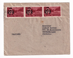 Lettre Roumanie Romania Stamp 1 Leu RPR Imprimés Suisse Reinach Aargau Schweiz - Briefe U. Dokumente