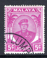 Malaysian States - Johore - 1949 Sultan Sir Ibrahim - 5c Bright Purple Used (SG 136a) - Johore