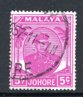 Malaysian States - Johore - 1949 Sultan Sir Ibrahim - 5c Bright Purple Used (SG 136a) - Johore