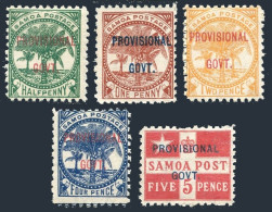 Samoa 31-35, Hinged. Mi . Palms, Flag Overprinted Provincional COVT, 1899. - Samoa (Staat)