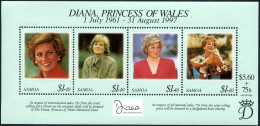 Samoa 956 Ad Sheet, MNH. Diana, Princess Of Wales. Memorial Issue, 1998. - Samoa