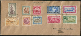 Samoa 203-212, FDC. Mi 97-106. Flags, Arms, Pigeon, Falls,Canoe,Cacao,Nut. 1952. - Samoa