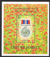Samoa 894, MNH. Mi Bl.53. End Of WW II, 50th Ann. 1995. The War Medal 1939-1945. - Samoa