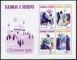 Samoa 445a Sheet, MNH. Mi Bl.12. Christmas 1976.Mary, Joseph,Shepherds,Nativity, - Samoa (Staat)