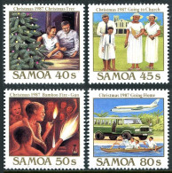 Samoa 706-709, MNH. Mi 626-629. Christmas 1987. Christmas Tree, Plane, Vessel, - Samoa (Staat)