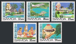 Samoa 553-557, MNH. Mi 456-460. Tourism 1981. Hotels, Harbor, Plane, Piula Pool. - Samoa