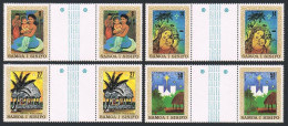 Samoa 539-542 Gutter, MNH. Mi 442-445. Christmas 1980. Paintings, Local Artists. - Samoa