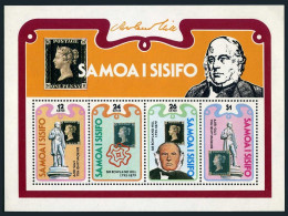 Samoa 516a Sheet, MNH. Michel Bl.19. Sir Rowland Hill, 1979. Stamp On Stamp. - Samoa (Staat)