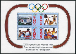 Samoa 632a Sheet, MNH. Mi Bl.32. Olympics Los Angeles-1984. Coliseum, Boxing, - Samoa