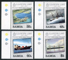 Samoa 624-627, MNH. Mi 540-543. Lloyd's List 1984. Harbor, Apia Hurricane, Matua - Samoa