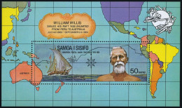 Samoa 406a Sheet, MNH. Michel Bl.6. UPU-100,1974. William Willis Raft. Map,ship. - Samoa