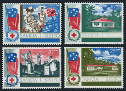 Samoa 275-278, MNH. Mi 162-165. Health Service, 1967. Flags, Care, Leprosarium. - Samoa