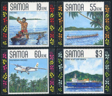 Samoa 769-772,MNH. Mi 696-699. Canoe, Longboat, Airplane, Lady Samoa Ferry.1990. - Samoa