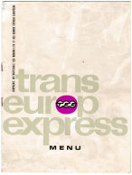 Menu 180x241 Mm, Trans Europ Express - Menükarten