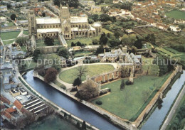 72060069 Wells Mendip Fliegeraufnahme Cathedral Bishop Palace Moat Mendip - Andere & Zonder Classificatie