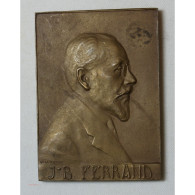 Médaille Plaque J.B. FERRAND Médecin Hopital St Joseph 1912-36 Par VILLANDRE - Profesionales / De Sociedad
