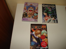 C57 (22) / Lot 3 Mangas NEUF -  One Piece - Mixim 11 - Evangélion - Mangas Versione Francese